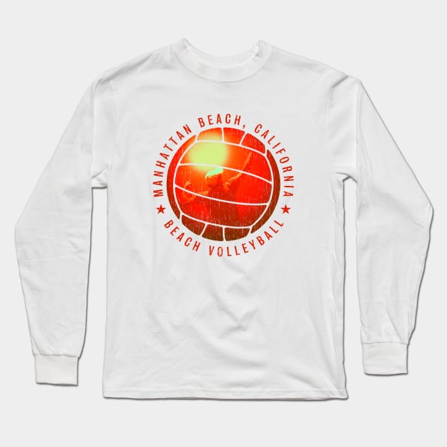 Hermosa Beach, California Beach Volleyball Long Sleeve T-Shirt by cjboco